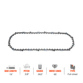 Hipa Full Skip Chain 3/8" Pitch .063" 60 DL 16 Inch For Stihl MS261 MS270 MS271 MS360 Chainsaw